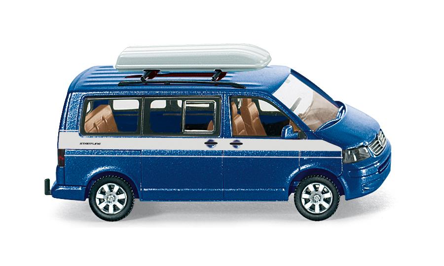 VW T5 Multivan with roof case shadow blue metallic